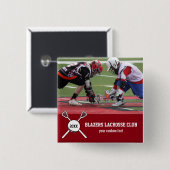 カスタムなラクロスの写真のコラージュのチームプレーヤーの名前 缶バッジ (正面&裏面)
