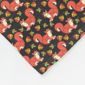 カスタムなリスおよび秋の葉パターン フリースブランケット (角)