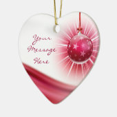 カスタムなリボンのハートのオーナメント セラミックオーナメント (左)