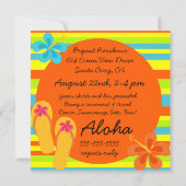 カスタムなルアウ(ハワイ式宴会)の誕生日の招待状 招待状 (裏面)