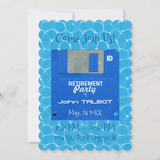 カスタムなレトロのだらしない退職パーティーの招待 招待状 (正面)