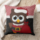 カスタムなレトロのクリスマスのフクロウ クッション (ブランケット)