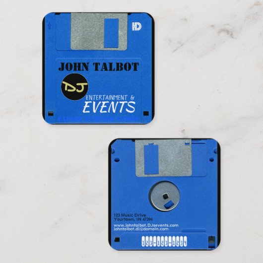 カスタムなレトロのゲームのフロッピー・ディスク3正方形ビジネスC スクエア名刺 (正面/裏面)