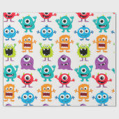 カスタムなレトロモンスターのエイリアン ラッピングペーパー (フラット)