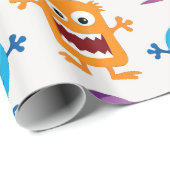 カスタムなレトロモンスターのエイリアン ラッピングペーパー (ロールコーナー)