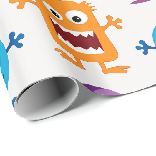 カスタムなレトロモンスターのエイリアン ラッピングペーパー (ロールコーナー)