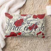 カスタムなロカビリーの入れ墨のデザインの倍は味方しました ランバークッション (ブランケット)