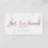 カスタムなロゴのばら色の金ゴールドのタイポグラフィの白い大理石2 名刺 (正面)