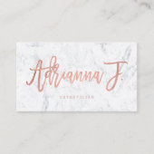 カスタムなロゴのばら色の金ゴールドのタイポグラフィの白の大理石 名刺 (正面)