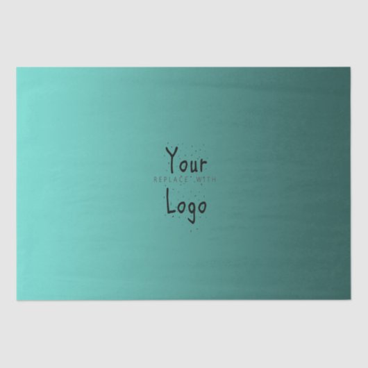 カスタムなロゴのエレガントな勾配のティール（緑がかった色）の緑 薄葉紙 (正面)