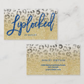 カスタムなロゴのフェイクな金ゴールドのグリッターのヒョウの水彩画 名刺 (正面/裏面)