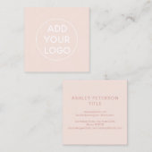 カスタムなロゴのモダンでシンプルな赤面のピンクを加えて下さい スクエア名刺 (正面/裏面)