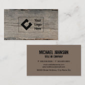 カスタムなロゴのモダンで素朴な木 名刺 (正面/裏面)