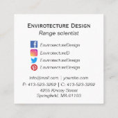 カスタムなロゴのモダンなオレンジ赤 スクエア名刺 (裏面)