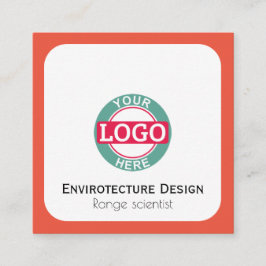 カスタムなロゴのモダンなオレンジ赤 スクエア名刺