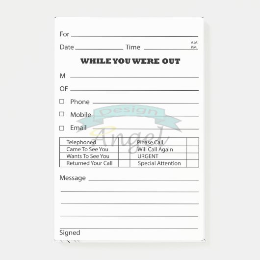 カスタムなロゴの透かしの電話のメッセージのポストそれはあります ポストイット (正面)