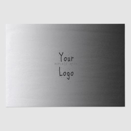 カスタムなロゴの黒へのエレガントな勾配の白 薄葉紙 (正面)