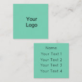 カスタムなロゴ、Seafoamの緑 スクエア名刺 (正面/裏面)
