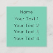 カスタムなロゴ、Seafoamの緑 スクエア名刺 (裏面)