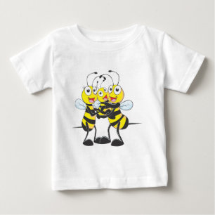 カスタムなワイシャツ: 幸せなパパのお母さんのベビーの蜂のワイシャツ ベビーTシャツ