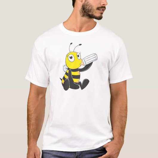 カスタムなワイシャツ: 幸せなベビーの蜂のワイシャツ Tシャツ (正面)