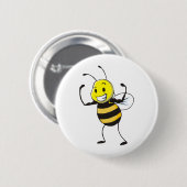 カスタムなワイシャツ: 強い筋肉蜂のワイシャツ 缶バッジ (正面&裏面)