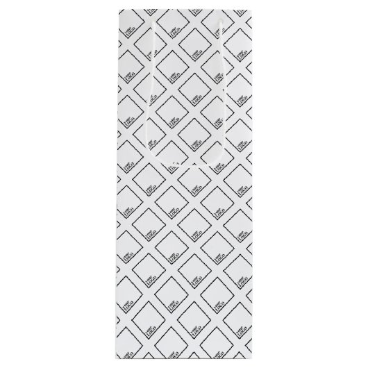 カスタムなワインのギフトバッグ-ロゴパターン ワインギフトバッグ (正面)