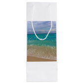 カスタムなワインのギフト袋のビーチ結婚式 ワインギフトバッグ (裏面)