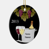 カスタムなワイン愛好家2014のオーナメントのギフト セラミックオーナメント (右)