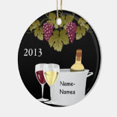 カスタムなワイン愛好家2014のオーナメントのギフト セラミックオーナメント (左)
