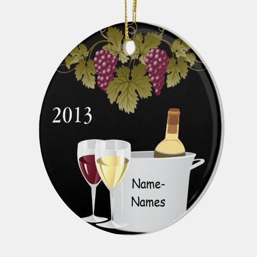 カスタムなワイン愛好家2014のオーナメントのギフト セラミックオーナメント (左)