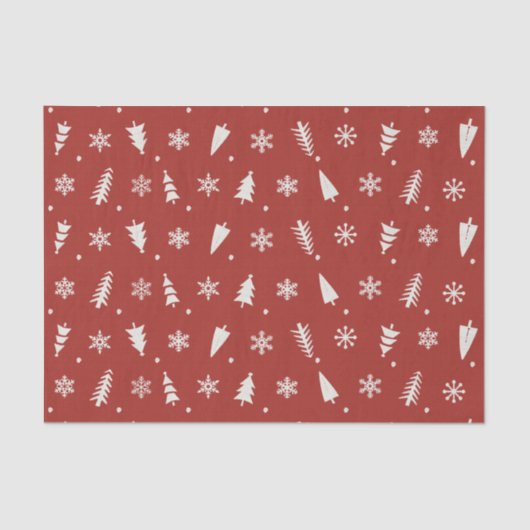 カスタムなヴィンテージのクリスマスツリーパターンティッシュペーパー 薄葉紙 (正面)