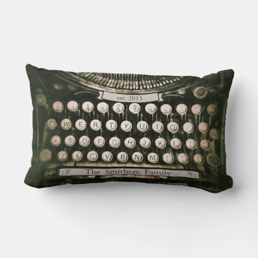 カスタムなヴィンテージのタイプライターのLumbarの枕 ランバークッション (裏面)