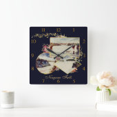 カスタムなヴィンテージのナイアガラ・フォールズの絵画 スクエア壁時計 (ホーム)