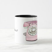 カスタムなヴィンテージのピンクの電話芸術のプリント マグカップ (中央)