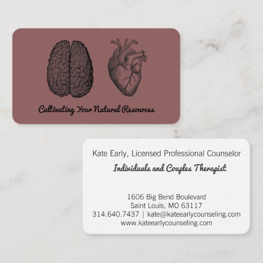 カスタムなヴィンテージの人間の脳のイラストレーション 名刺 (正面/裏面)