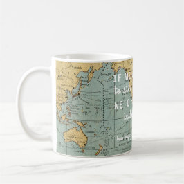 カスタムなヴィンテージの地図旅行は|のマグを引用します コーヒーマグカップ