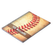 カスタムなヴィンテージの野球の球 ノートブック (左側)