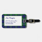 カスタムな一族のダグラスのタータンチェック格子縞の荷物のラベル ラゲッジタグ (正面横)