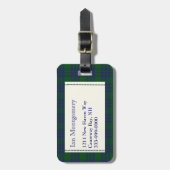 カスタムな一族のモントゴメリーのタータンチェック格子縞の荷物のラベル ラゲッジタグ (正面縦)