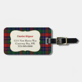 カスタムな一族のKilgourのタータンチェック格子縞の荷物のラベル ラゲッジタグ (正面横)
