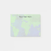 カスタムな世界地図の惑星の地球の透かしのイメージ ポストイット (正面)