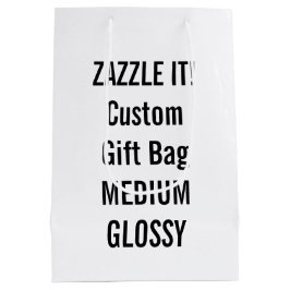 カスタムな中型の光沢のあるギフトバッグのブランクのテンプレート ミディアムペーパーバッグ