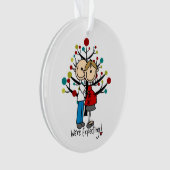 カスタムな予期しているカップルの休日のアクリルのオーナメント オーナメント (正面)