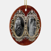 カスタムな二重写真フレームのオーナメント セラミックオーナメント (右)