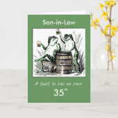 カスタムな人間関係、年齢、義理の息子の第35誕生日 カード (黄色い花)