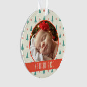 カスタムな休日の写真|のクリスマスツリー及び雪片 オーナメント (正面)