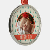 カスタムな休日の写真|のクリスマスツリー及び雪片 メタルオーナメント (右)