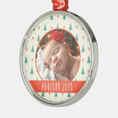 カスタムな休日の写真|のクリスマスツリー及び雪片 メタルオーナメント (左)