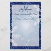 カスタムな休日の挨拶家族の手紙の雪片 便箋 (正面)